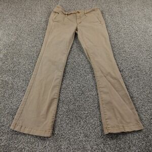 American Eagle Pants Womens 4 Brown Tan Beige Chino Trouser Kick Boot Stretch